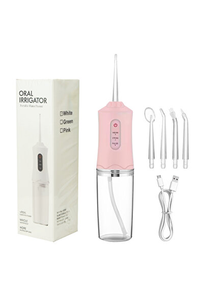 choice2 جهاز تنظيف الأسنان الكهربائي الوردي بالماء، جهاز ري الفم المحمول، جها...