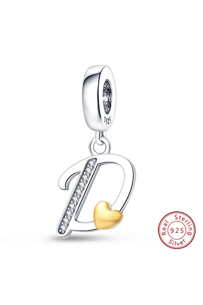 Choice24 PAC368-D Original 925 Sterling Silver Charm Beads Classic Gold Heart...