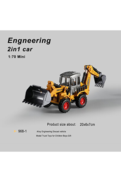 Choice6 Mini 2in1 Car Engineering Diecast Crane Bulldozer Excavator Vehicle C...