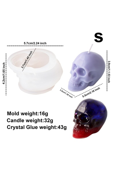 choice2 قالب جمجمة بيضاء - قالب سيليكون ثلاثي الأبعاد على شكل رأس جمجمة لصنع ...