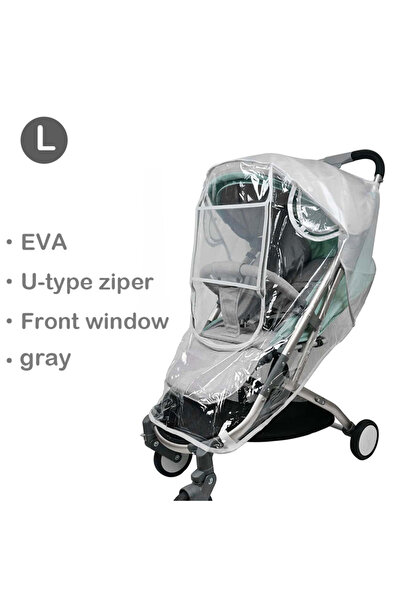 Choice5 ملحقات عربة الأطفال EVA-U مفتوحة رمادية اللون، غطاء مقاوم للماء للمطر...