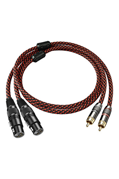 Choice7 كابلات صوتية عالية الجودة بطول 1.5 متر، من نوع 2RCA إلى 2XLR (أنثى)، ...