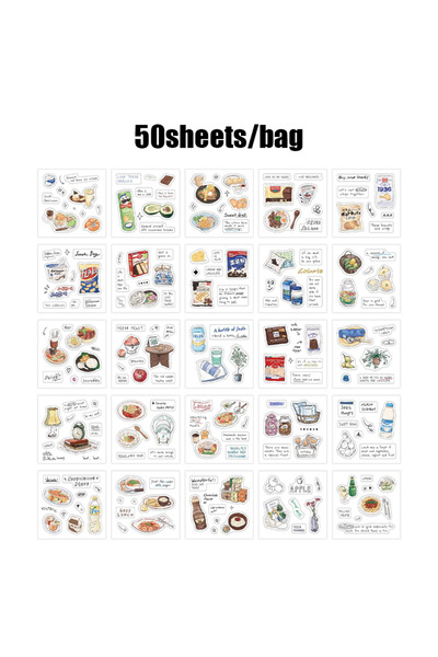choice2 S26349-2 50pcs/bag stickers sticker book soft time series handbook ma...