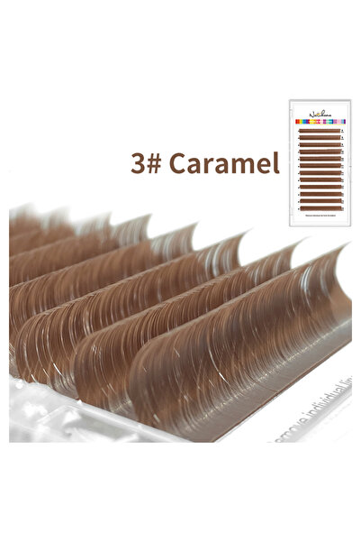 Choice1 رموش لون كراميل من ناتوهانا، 8-14 مم، 0.07 مم، وصلات رموش فردية ملونة...