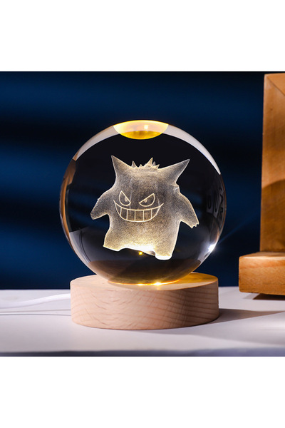 Choice10 Gengar Pokemon 6cm 3D Crystal Ball Gengar Pikachu Rayquaza Planet Ni...