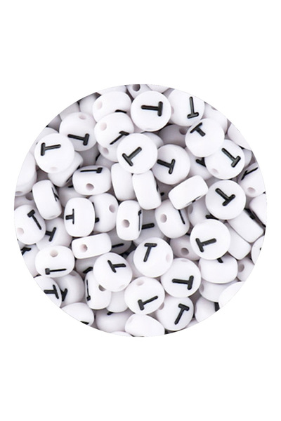 Choice51 50pcs T 50/100/200pcs/Lot 7x4mm White A-Z Round Alphabet Acrylic Let...