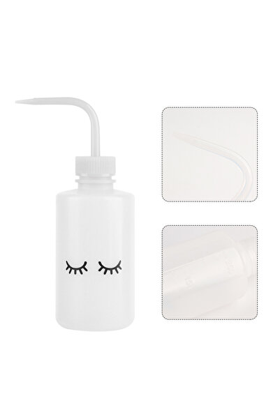 Choice4 زجاجة تنظيف الرموش الصناعية البيضاء سعة 250 مل بشعار لاش، مزودة بفوهة...