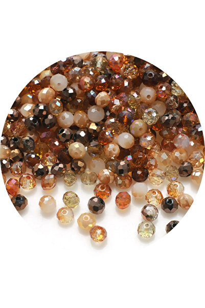 Choice1 100 قطعة/عبوة من خرز الكريستال الزجاجي البني المختلط AB ذو الأوجه، مق...