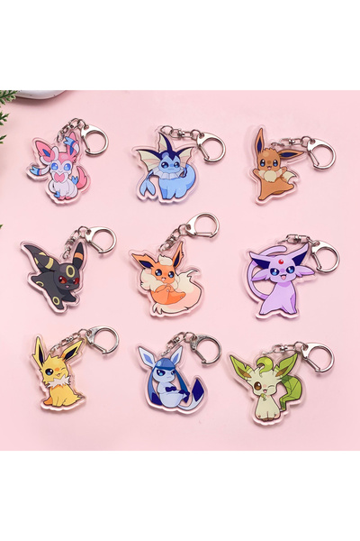 Choice9 5cm 10 Anime Pokémon Eevee Acrylic Keychain Accessaries Cartoon Funny...