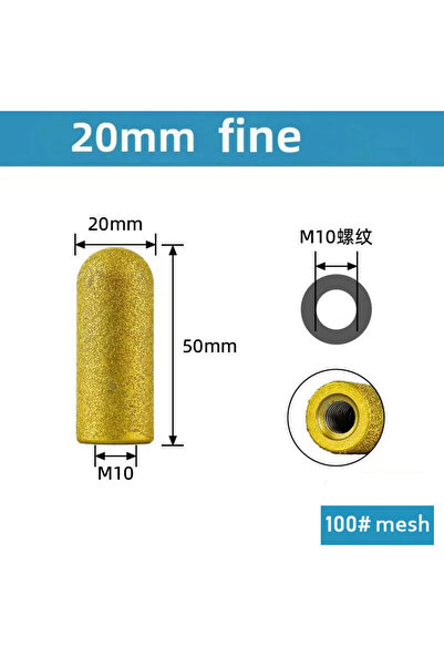 Choice3 قرص تجليخ ماسي ملحوم M10 بقطر 20 مم وشبكة 100، لقمة تجليخ الأصابع، قا...
