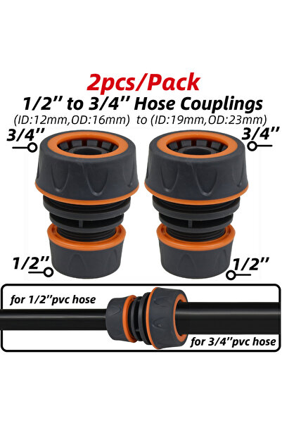 Choice4 H-3I4-to-1I2-2pcs KESLA 2pcs 1/2" 3/4" Garden Hose Adapter 16mm Quick...