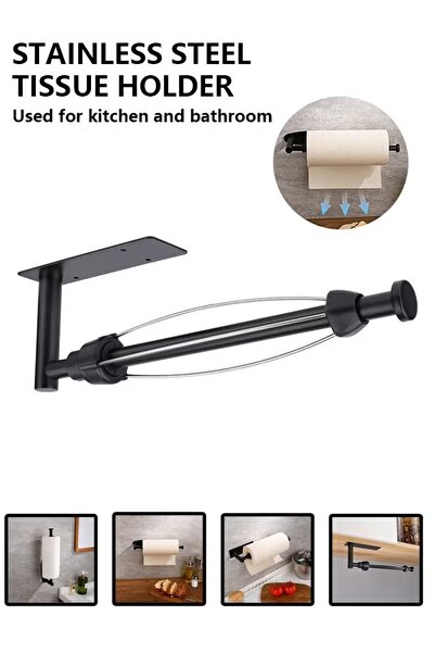 Generic Stainless Steel Paper Towel Roll Holder with Damper Tissue Roll Wall ...