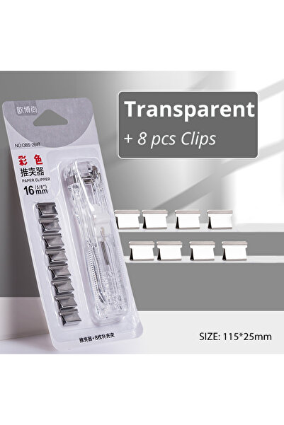 Choice7 Transparent Mini Traceless Reusable Hand Clamp Push Stapler Paper Boo...