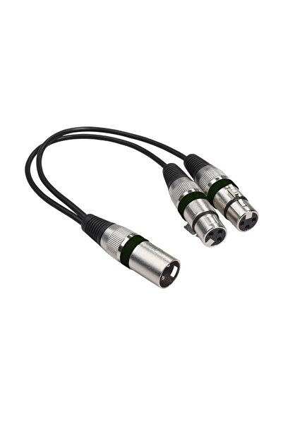Choice4 black 30CM XLR Splitter Male to Dual Female,3 Pin XLR Male to Female ...