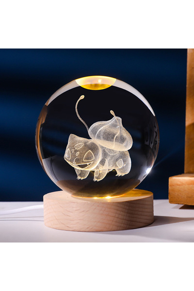 Choice1 Bulbasaur Pokemon 6cm 3D Crystal Ball Gengar Pikachu Rayquaza Planet ...