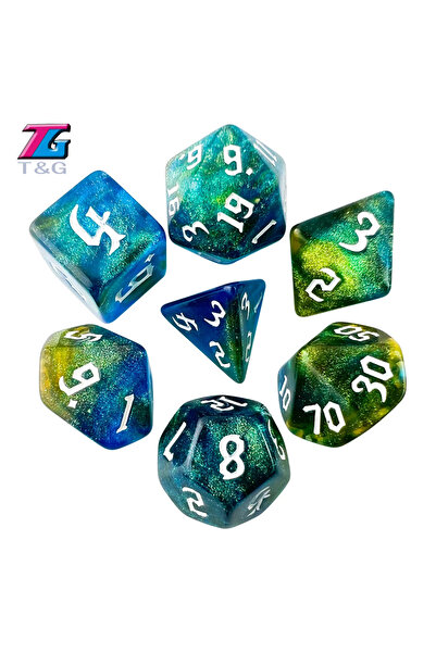 Choice11 A06 DND Dice RPG Dice Amazing Colours Mixing Fantasy Starlight Effec...