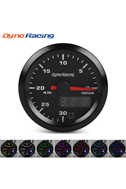 Choice5 مقياس فراغ Dynoracing 2 بوصة 52 مم، شاشة LED مزدوجة بسبعة ألوان، يقيس...