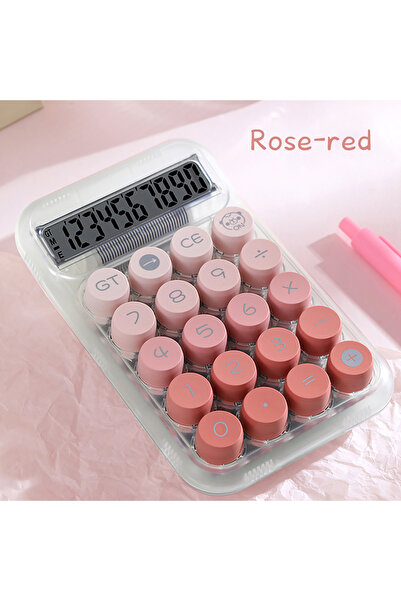 Choice3 آلة حاسبة حمراء شفافة للاستخدام المكتبي والتجاري، لون متدرج جذاب، تصم...