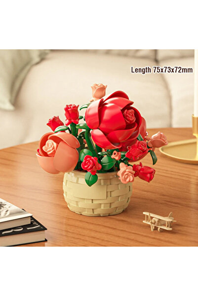 Choice4 مجموعة بناء حدائق الزهور والأشجار (128 قطعة) - تتضمن وردة مزروعة في أ...