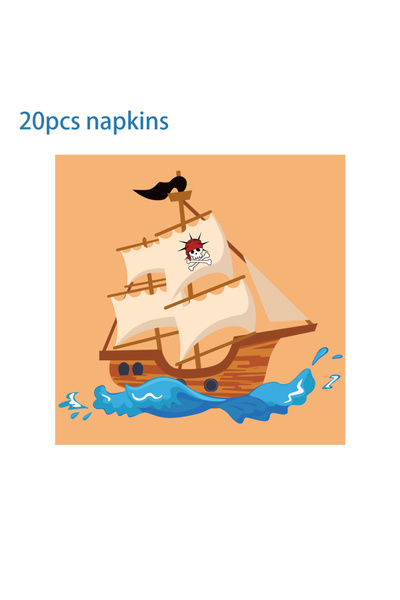 Choice3 MM069-20pcs-ZJ Cartoon Pirate Navigation Party Disposable Tableware S...
