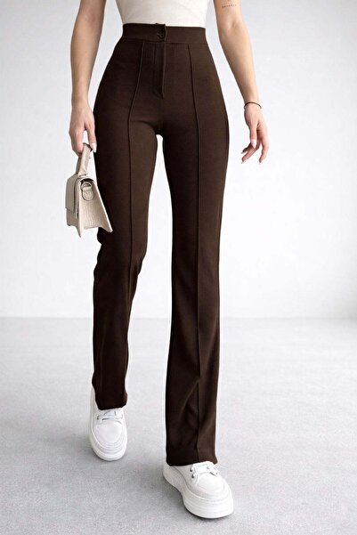 GİYSA Ženske Visok struk Oblikuje figuru Sa likrom Široke nogavice pantalone ...