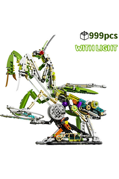 choice2 مجموعة بناء سمكة قرش ميكانيكية مكونة من 999 قطعة، تتضمن مكعبات بناء ل...