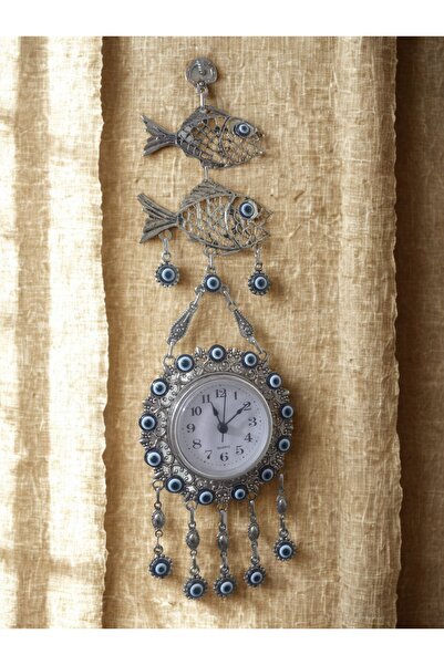 Yaratıcı sanatlar atölyesi 35 CM Nazar Boncuklu Balık Desenli Etnik Retro Duv...