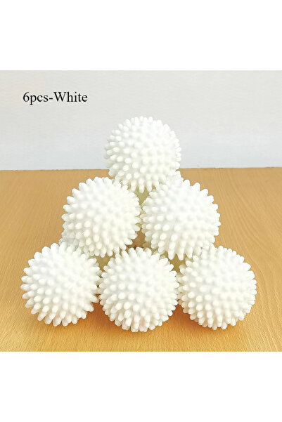 Choice6 6 قطع - كرات غسيل بيضاء مضادة للالتفاف، دائرية بيضاء نقية، سحرية لتنظ...