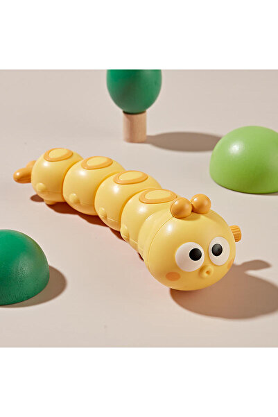 Choice1 لعبة زحف على شكل دودة صفراء مرحة وملونة، لعبة زنبركية متأرجحة تعمل با...