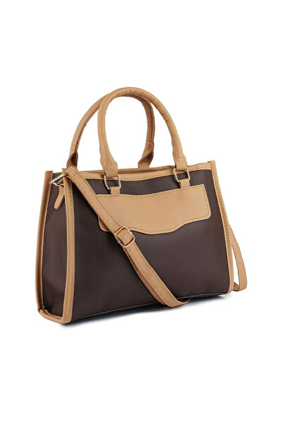 london Rag Women Brown Block Tote Bag