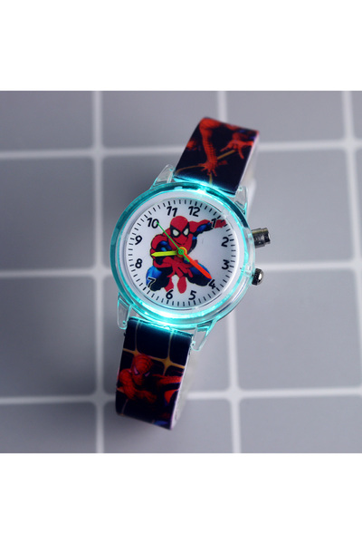 Choice4 FG-ZZX-Black New Spider-Man Kids Watches with Color Flash Light Silic...