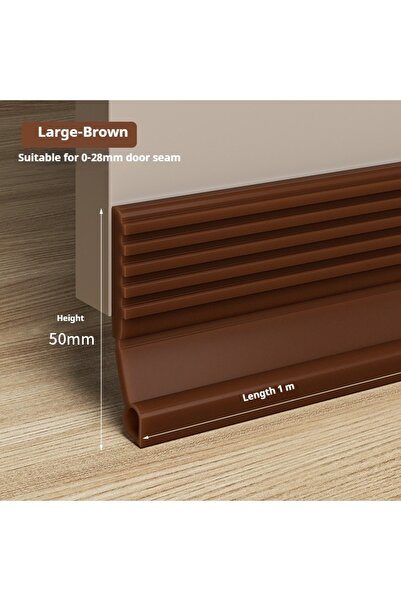 Choice5 1M Large Brown 28/50mm Height Door Seal Strip Flexible Soft TPE Under...