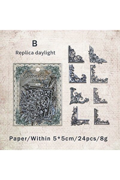 Choice1 B 24 قطعة ملصقات زاوية عتيقة جمالية ملصقات زخرفية ملصقات زاوية سكرابو...