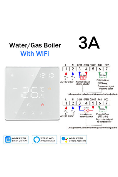 choice2 220-240V ME81LED -3A Gas -01 Tuya Smart Home Wifi Heating Thermostat ...