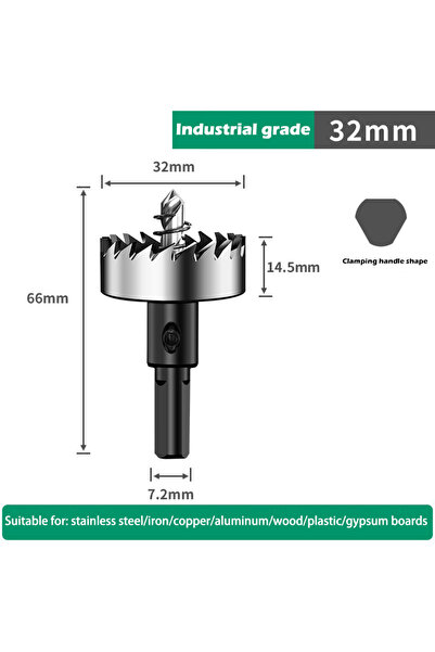 Choice3 32mm 1PCS Hole Saw Set 12-100mm Hard Metal Drill Bits Heavy Duty Hole...