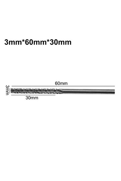 Choice1 3x60x30 قطعة واحدة، مثاقب كربيد بطول ساق 3 مم (1/8 بوصة) لقواطع التفر...