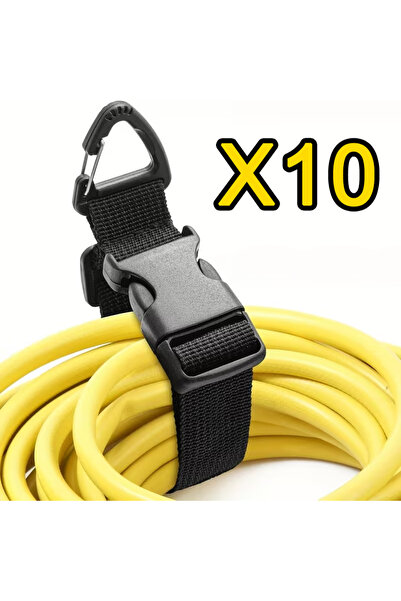 choice2 Black-10pcs 45cm Black Adjustable Extension Cord Organizer With 3-Axi...