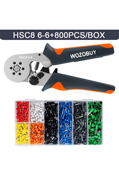 Choice7 مجموعة أدوات تجعيد أطراف الأسلاك HSC8 6-6، 800 قطعة، كماشة كهربائية ص...