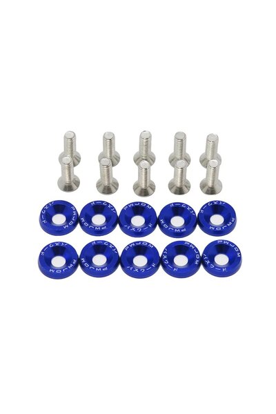 Choice5 Blue M6 Anodized Aluminum Fender Screw Washers Bolts for Automobile F...