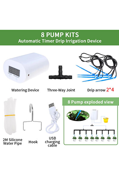 Choice1 8 pump kit Automatic Plant Flower Watering Pump Home Sprinkler Drip I...