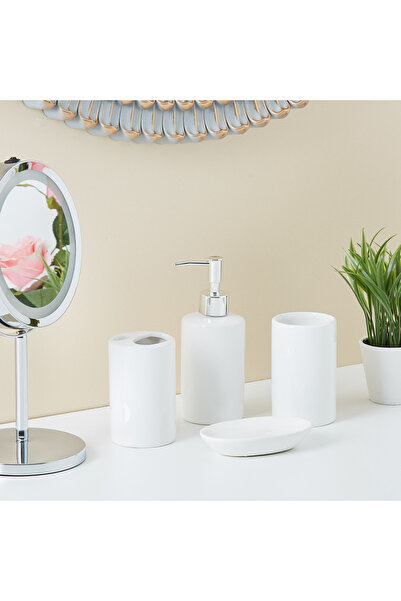 Generic طقم إكسسوارات حمام من الميكا مكون من 4 قطع