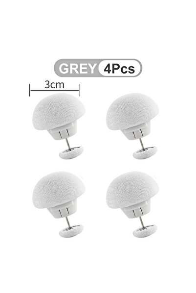 Choice رمادي - 4 قطع، 4-8 قطع، مشبك ملاءة سرير، زر واحد، مشبك غطاء لحاف ، مشب...