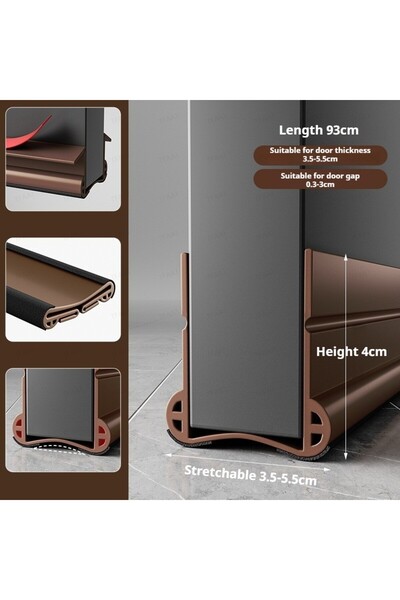 Choice8 Upgraded 2 Brown Flexible Door Bottom Sealing Strip Door Gap Soundpro...
