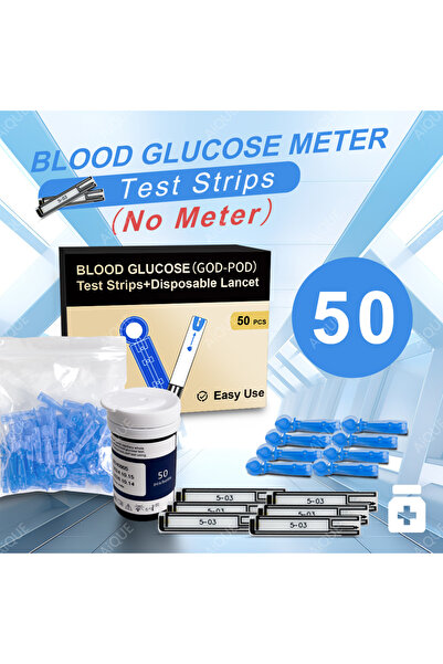 choice2 جهاز قياس نسبة السكر في الدم AiQUE، ٥٠ شريطًا، بدون مقياس، جهاز قياس ...