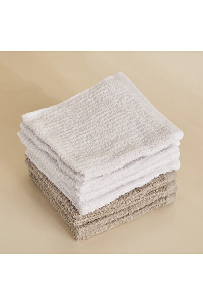 Generic Atlanta 8-Piece Textured Cotton Face Cloth Set - 30x30 cm