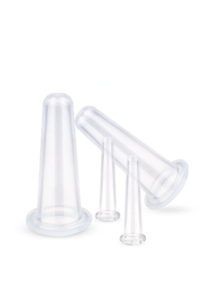 Choice مجموعة من 4 قطع من أكواب التدليك بالشفط المصنوعة من السيليكون الشفاف، ...