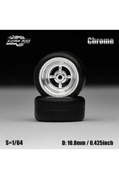 Choice9 HW01-SL 1/64 Model Car Electroplated Silver Wheels with Fixed Tires C...