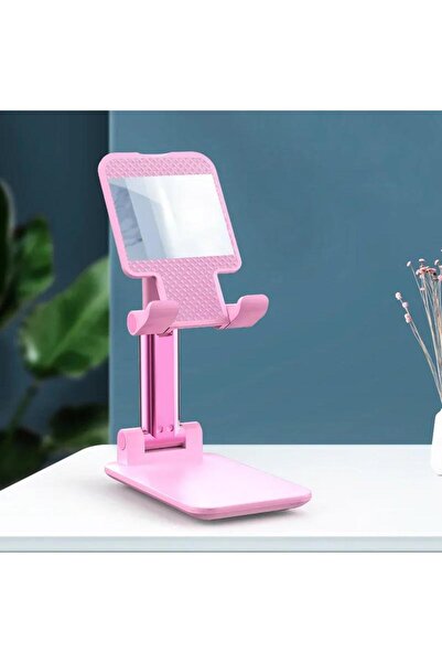 choice2 حامل مكتبي وردي اللون، حامل عالمي للهواتف الذكية (آيفون)، قابل للطي و...