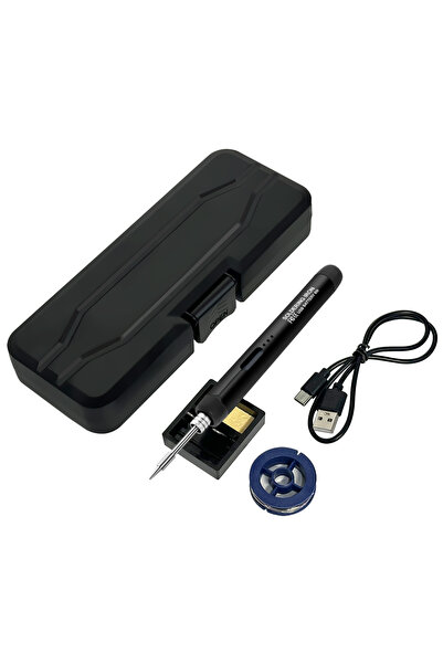 Choice1 مكواة لحام صغيرة الحجم تعمل بمنفذ USB أسود، طقم مكواة لحام منزلية محم...