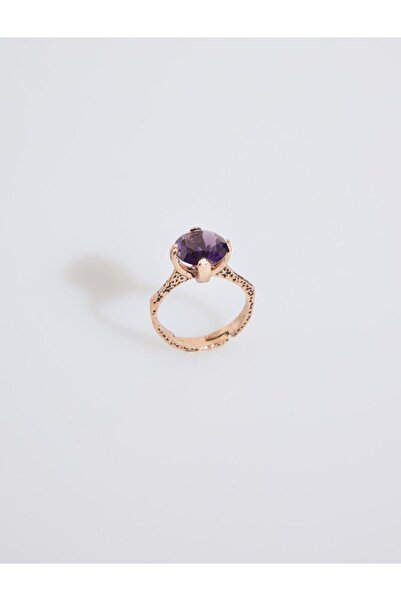 Jimmy Key Lacivert Büyük Taş Detaylı Ayarlanabilir Yüzük